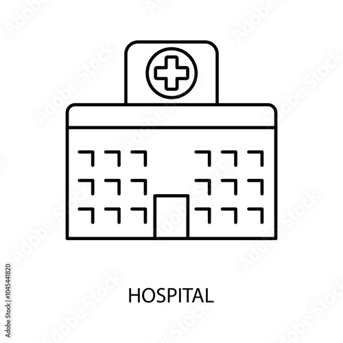 hospital concept line icon. Simple element illustration. hospital concept outline symbol design.
