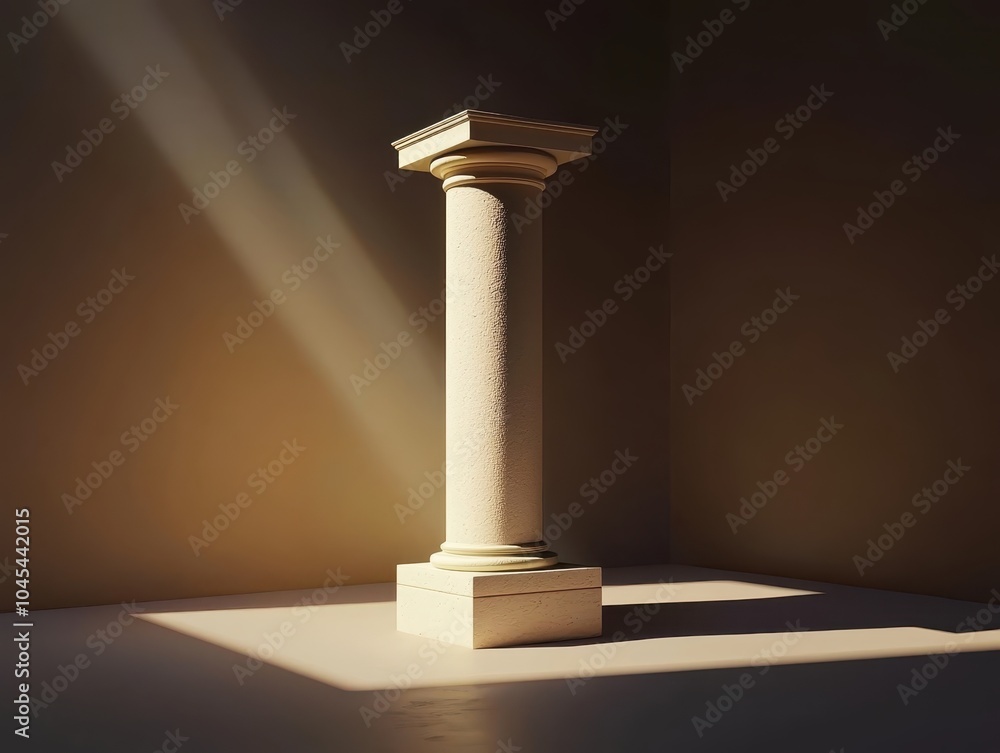3D Pedestal in Open Space with Side Light 3D Pedestal in Open Space with Side Light