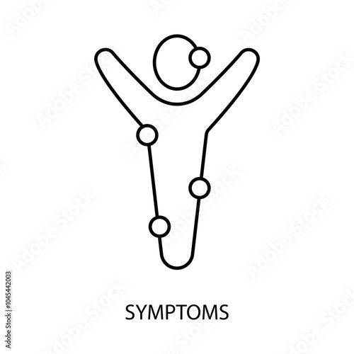 symptoms concept line icon. Simple element illustration. symptoms concept outline symbol design.