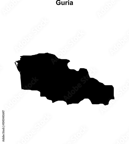 Guria region blank outline map