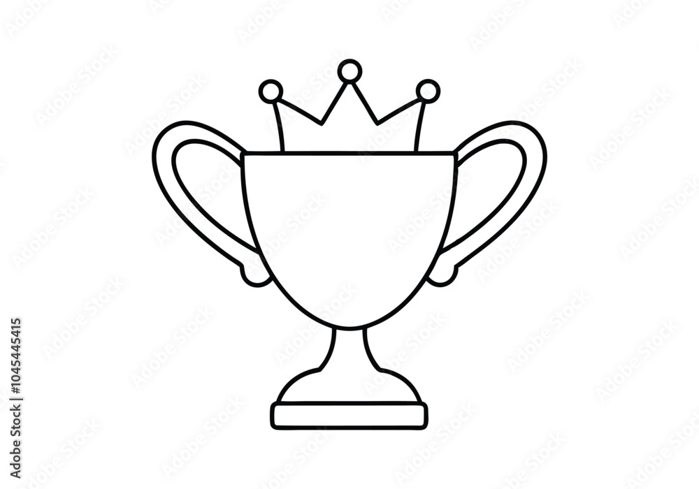 Continuous Line Art of a Classic Winner Trophy Cup Continuous Line Art of a Classic Winner Trophy Cup