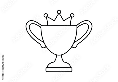 Continuous Line Art of a Classic Winner Trophy Cup