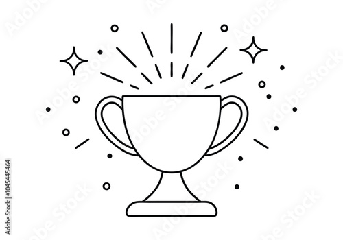 Continuous Line Art of a Classic Winner Trophy Cup