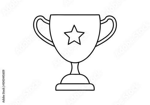 Continuous Line Art of a Classic Winner Trophy Cup