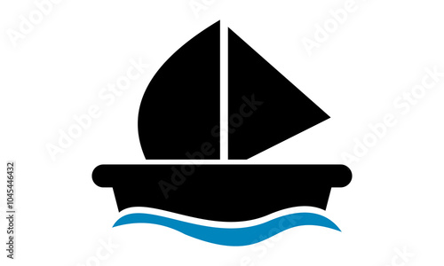 ship vector icon logo design