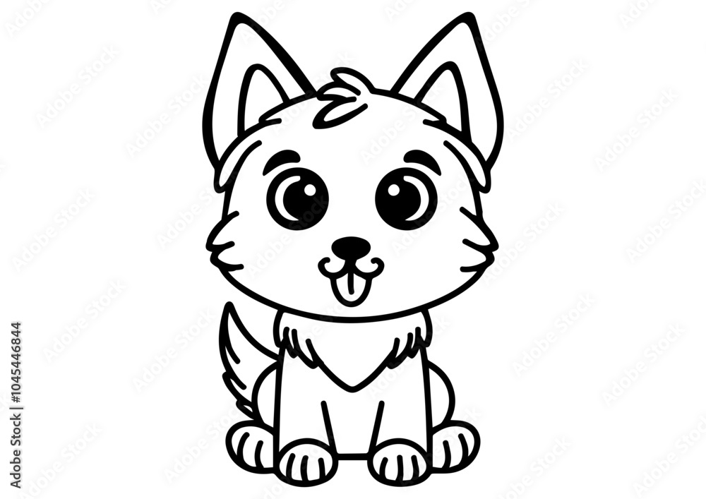 Obraz premium Dog Line Art Coloring Pages