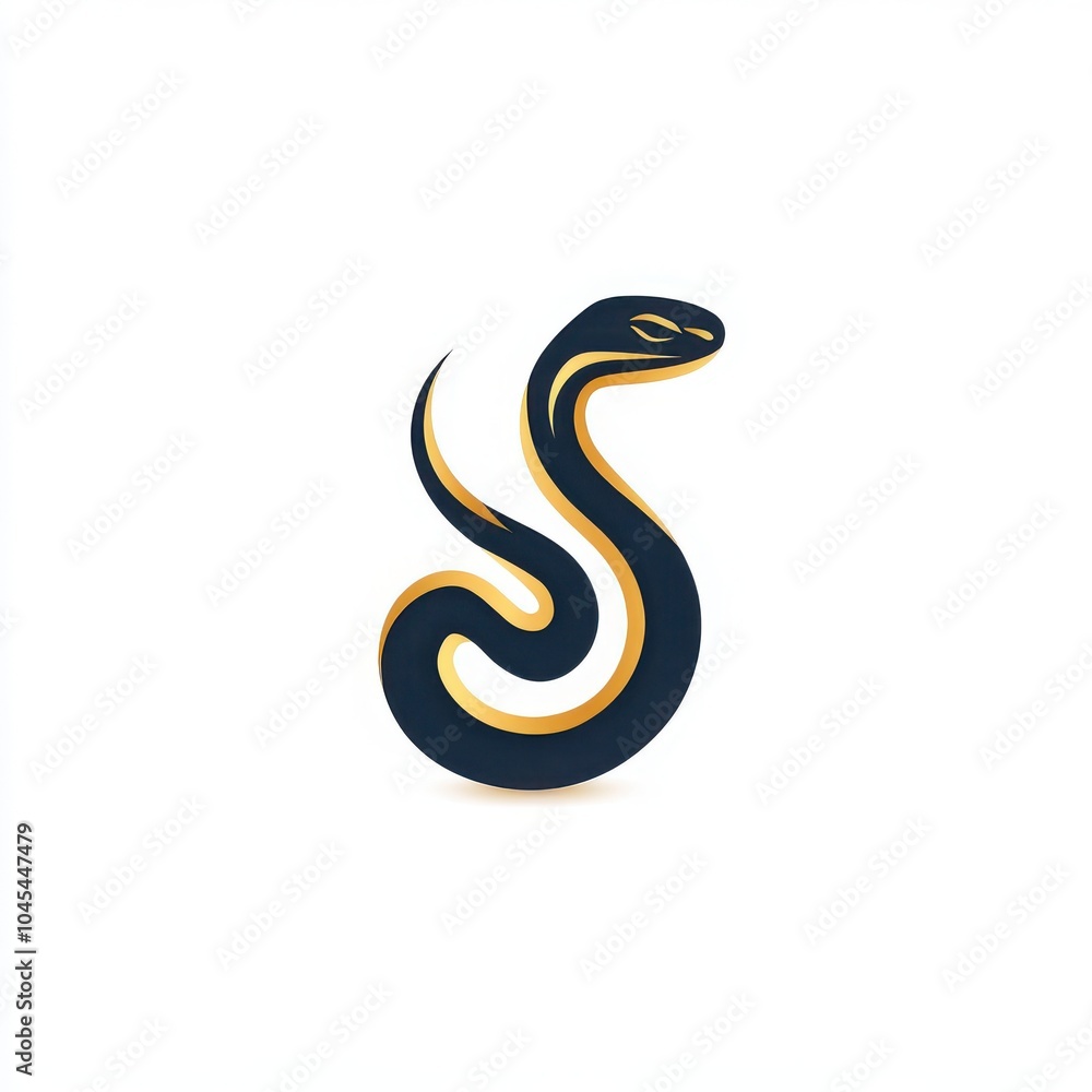 Naklejka premium A sleek, stylized illustration of a snake, featuring bold lines and a modern design aesthetic.
