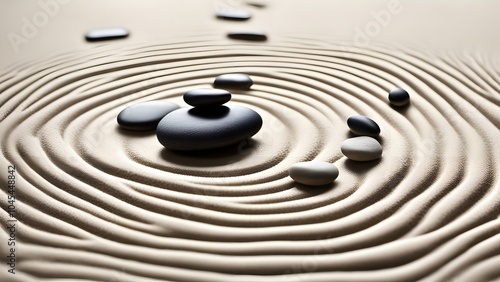 An Eternal Flow of Peaceful Energy Exploring the Natural Symmetry of Stones Amid the Rippling Waves of a Mindfully Curated Zen Garden (51) photo