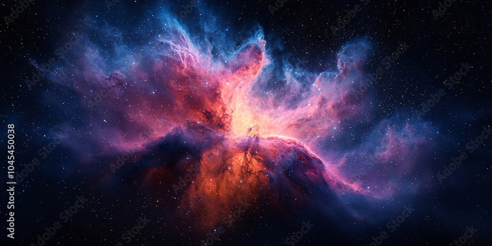 Galactic Star Cluster with Nebula Clouds Galactic Star Cluster with Nebula Clouds