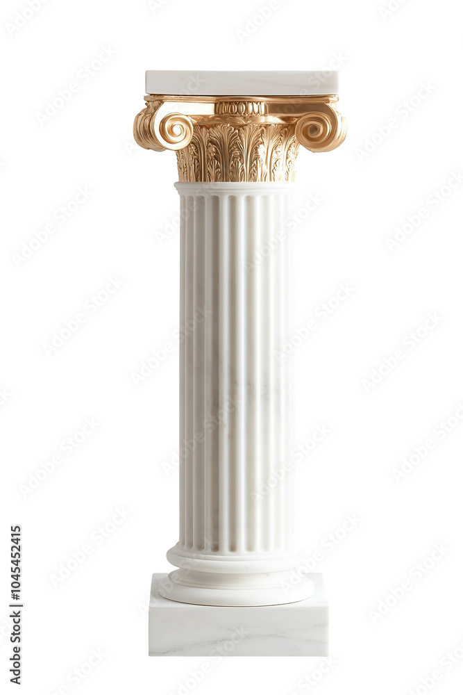 A white pillar Classical order. on transparent background. A white pillar Classical order. on transparent background.