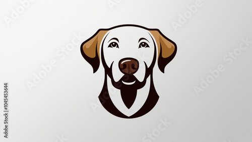 labrador retriever vector logo of a dog head (Labrador Retriever) on white background Pet.