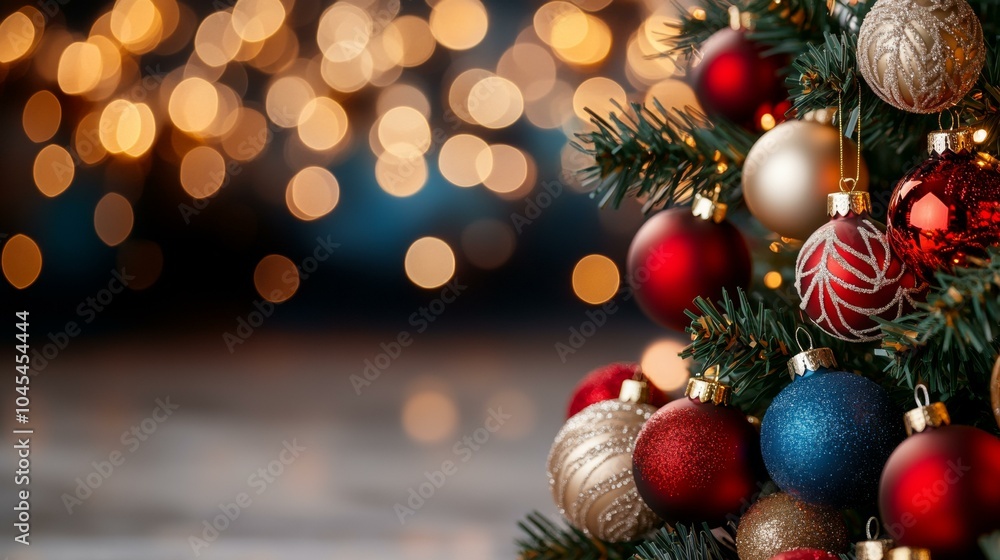 Decorated Christmas tree with lights Decorated Christmas tree with lights