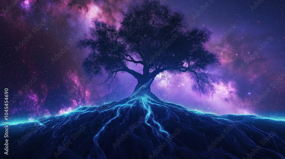 Fototapeta premium Glowing Roots of a Tree