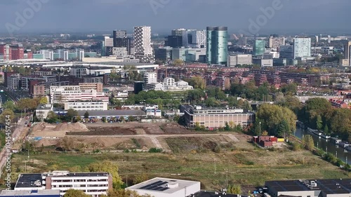 Aerial photo of New-build district Merwede Utrecht The Netherlands in development photo