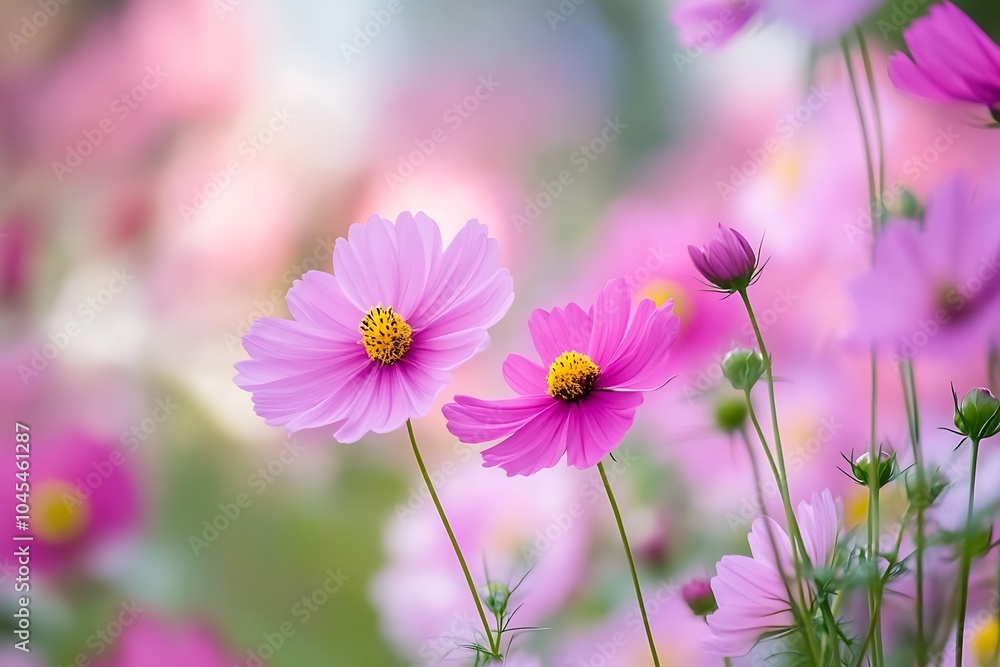 Cosmos flowers in the garden, Cosmos flowers blooming in the garden Cosmos flowers in the garden, Cosmos flowers blooming in the garden