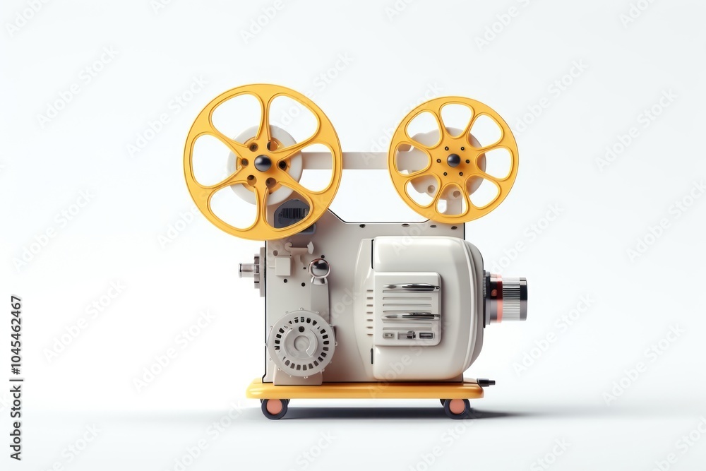 Fototapeta premium Projector machine wheel white background.