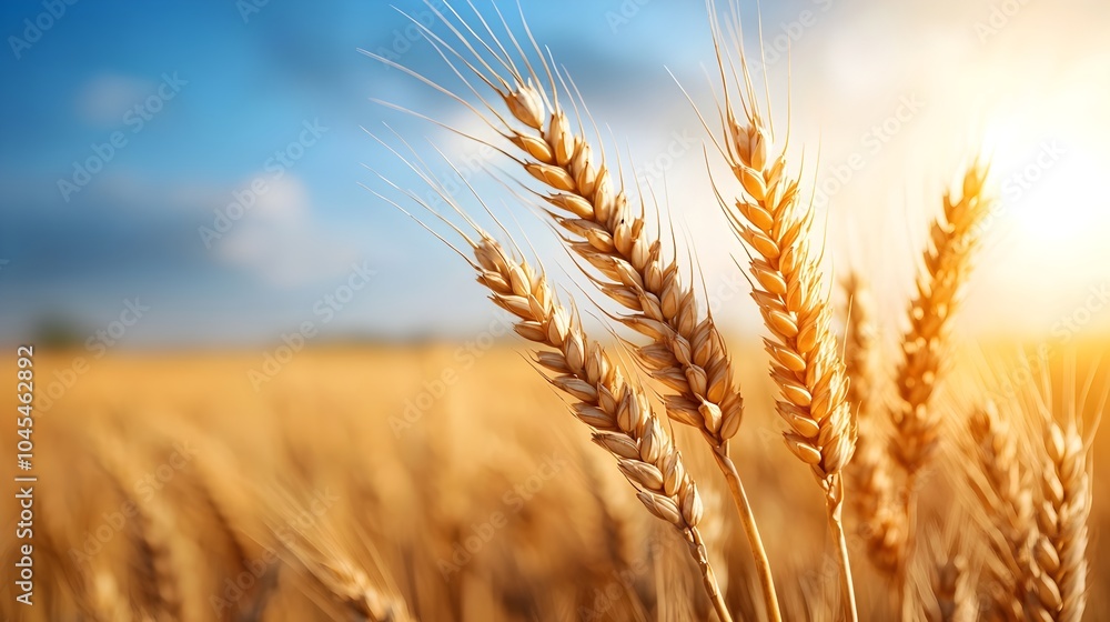 Mesmerizing golden wheat fields swaying gently in the soft evening light casting long shadows across the serene and picturesque landscape Mesmerizing golden wheat fields swaying gently in the soft evening light casting long shadows across the serene and picturesque landscape