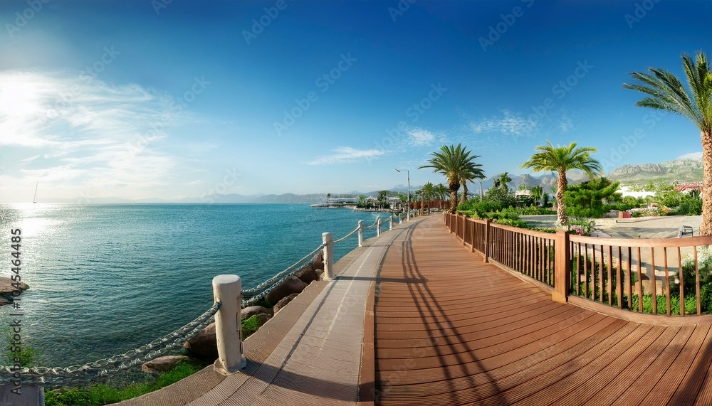 Fototapeta premium Waterfront promenade with river view