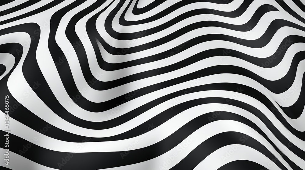 Abstract Black and White Wavy Lines Abstract Black and White Wavy Lines