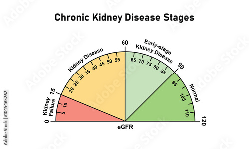 Chronic Kidney Disease (CKD) Stages Scientific Design. Vector Illustration.
