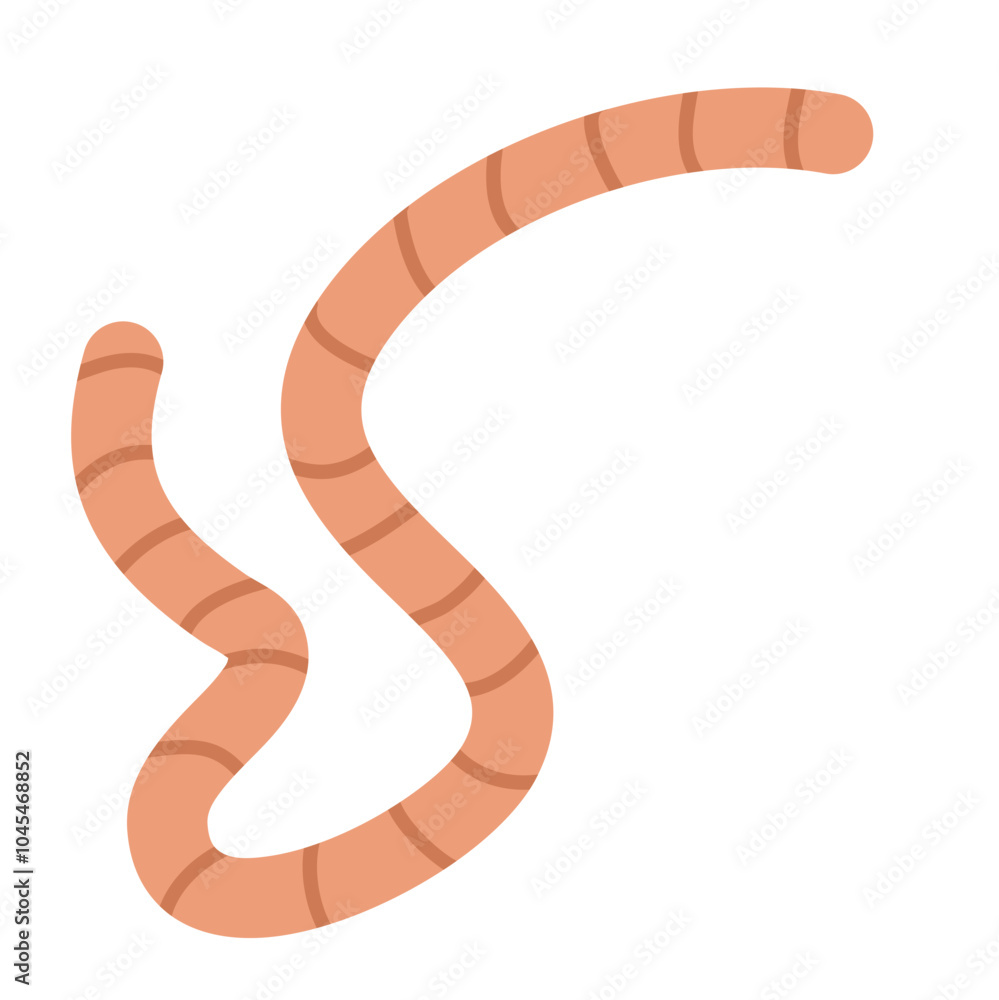 Naklejka premium Round worm icon cartoon vector