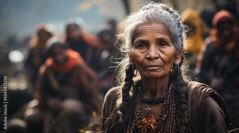 Fototapeta premium Portrait of Indian american village woman