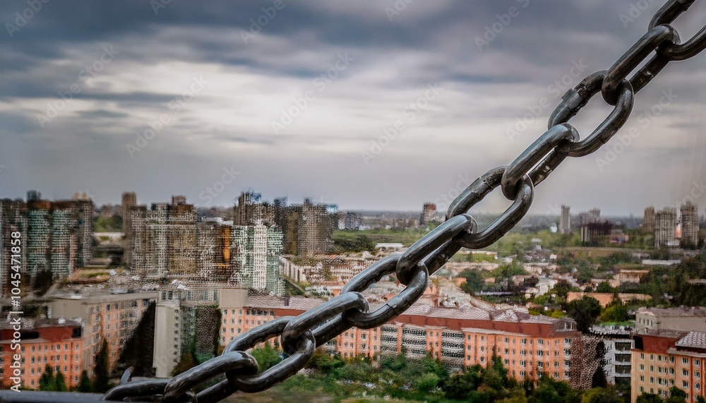 Naklejka premium Great chains holding back a great city
