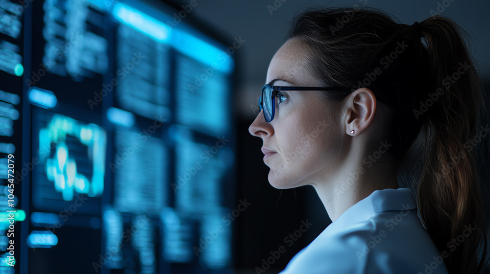 HR professional reviewing automated reference checks for IT candidates, digital verification process, clean tech interface HR professional reviewing automated reference checks for IT candidates, digital verification process, clean tech interface
