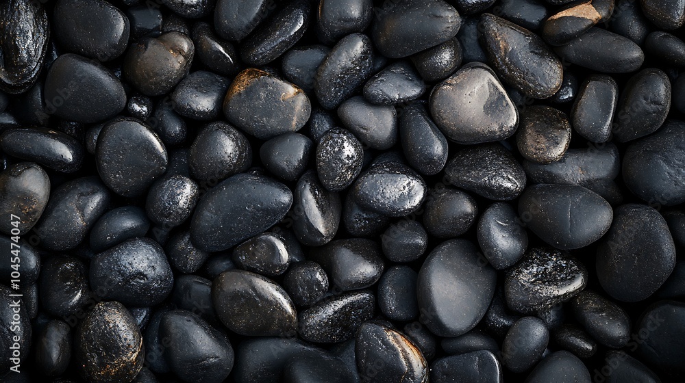 Pile of black pebble stones on the beach, background Pile of black pebble stones on the beach, background