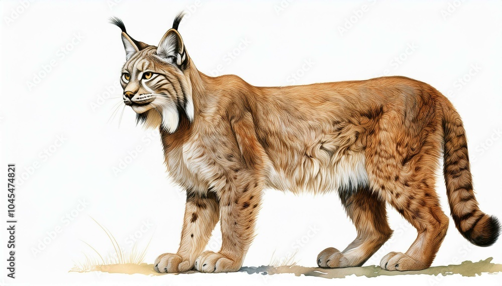 Obraz premium lynx in front of white background