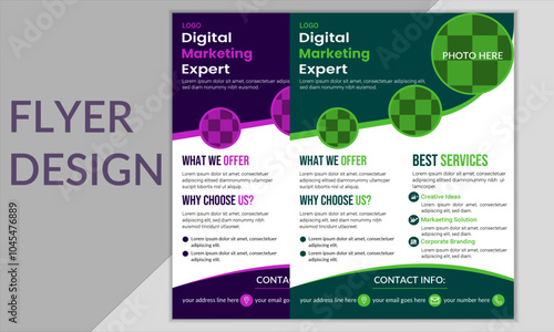 Creative modern clean corporate flyer design cover layout flyer template perfect for professional flyer design green white and blue colourful design photo