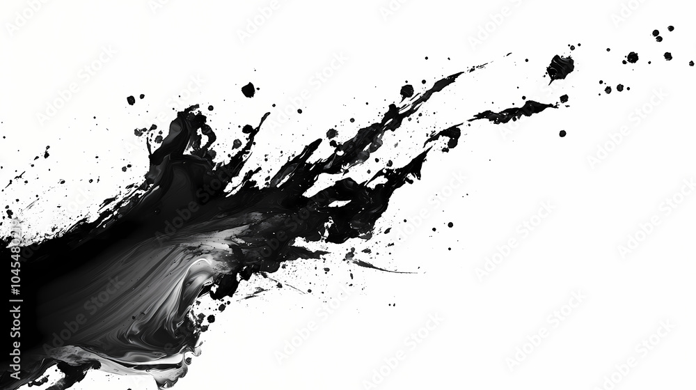 Obraz premium Abstract ink splatter on white background. Ink Splatter. Illustration