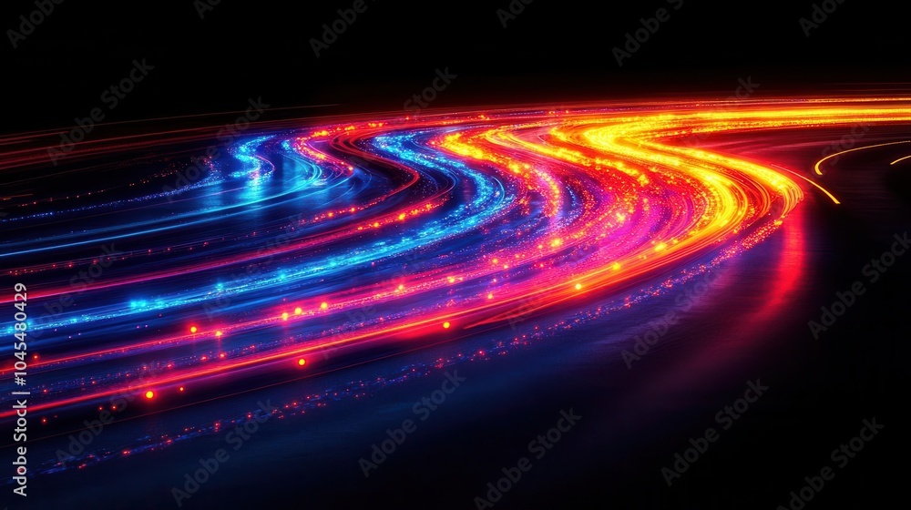 colorful light trails with a dynamic motion effect against a black background encapsulating highspeed energy and creativity in a visually striking illustration colorful light trails with a dynamic motion effect against a black background encapsulating highspeed energy and creativity in a visually striking illustration