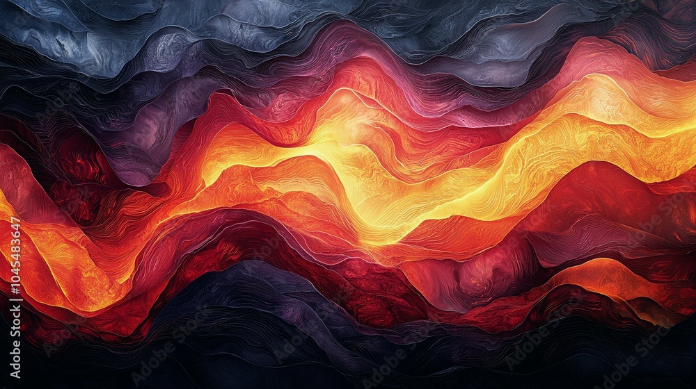 Captivating Flowing Lava: Smooth Translucent Texture in Reds, Oranges, and Blacks Captivating Flowing Lava: Smooth Translucent Texture in Reds, Oranges, and Blacks