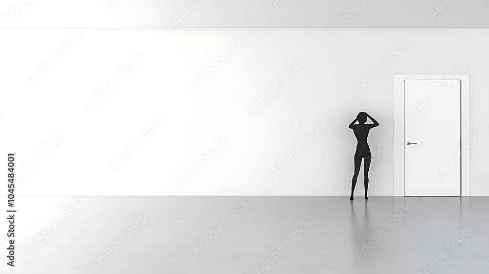 Minimalist Scene with a Single Person in a Room Minimalist Scene with a Single Person in a Room