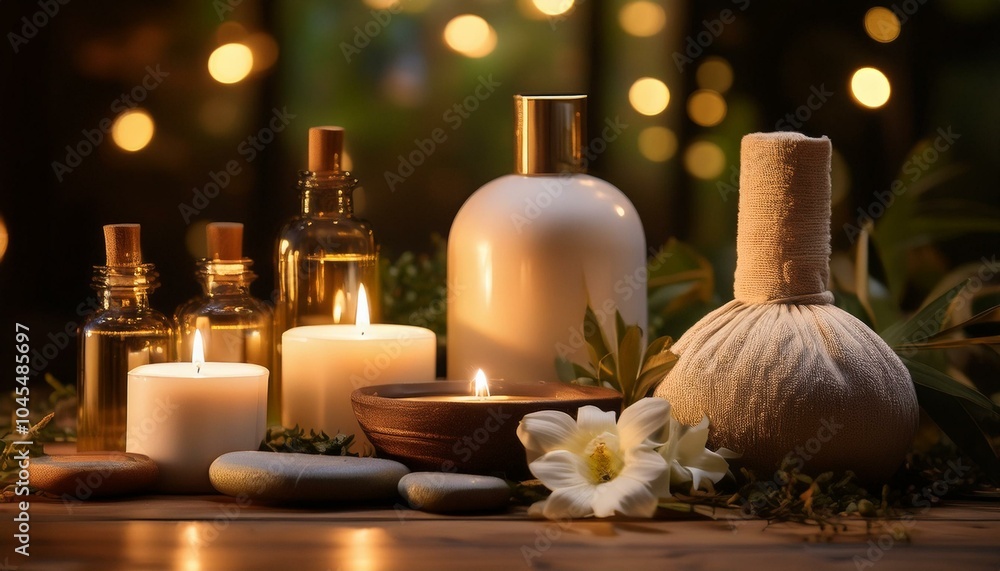 A set of luxury spa products