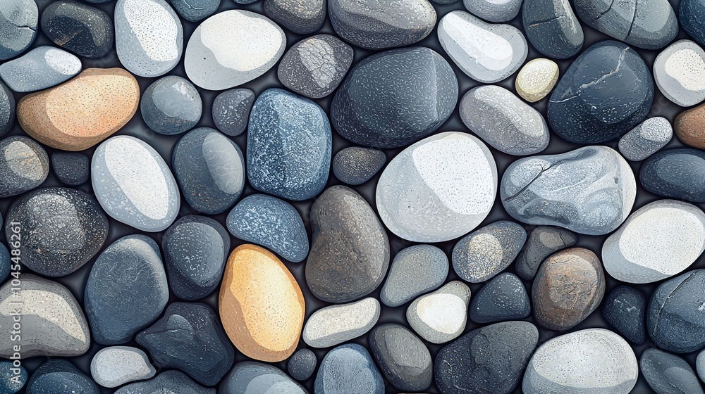 Natural Water-Worn Pebbles: Smooth Grey, White, and Black Stones for Decor Natural Water-Worn Pebbles: Smooth Grey, White, and Black Stones for Decor