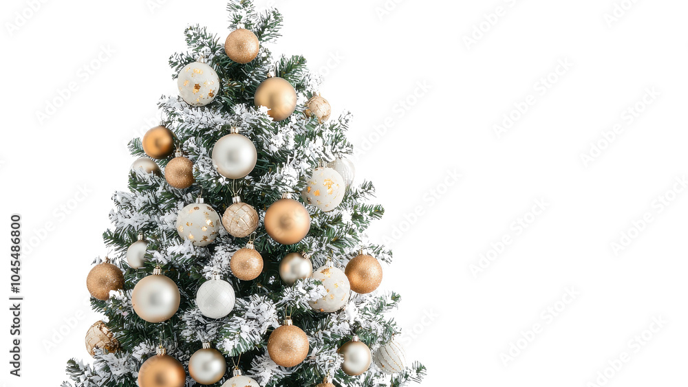 Elegant Christmas Tree with Gold and White Ornaments Elegant Christmas Tree with Gold and White Ornaments