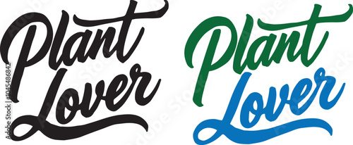 T-shirt calligraphy vector design with "Plant Lover" text 