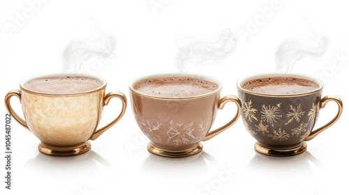 Steaming Hot Chocolate Cups with Different Designs