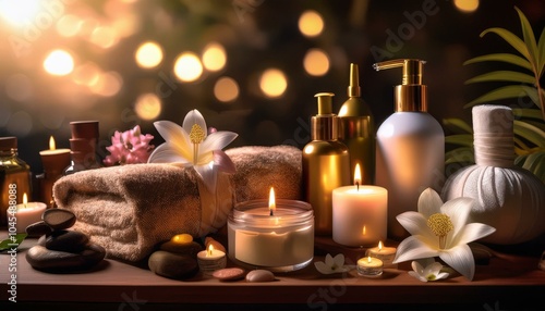 A set of luxury spa products