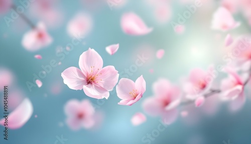 Close up view of pink cherry blossom in Spring with blurred bokeh background. Beautiful close-up of pink cherry blossoms in full bloom on a sunny day, with a blurred background.