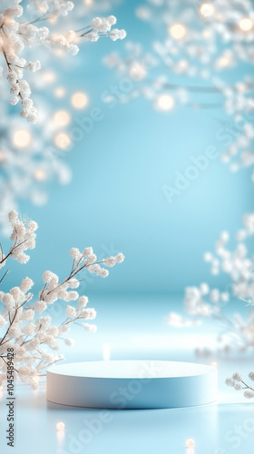 beautiful winter podium display product,beautiful winter background