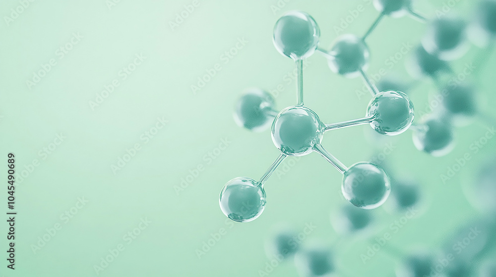 Aspirin Molecule on Calming Pastel Green Background Hyper-Realistic 8K Pain Relief Concept Aspirin Molecule on Calming Pastel Green Background Hyper-Realistic 8K Pain Relief Concept