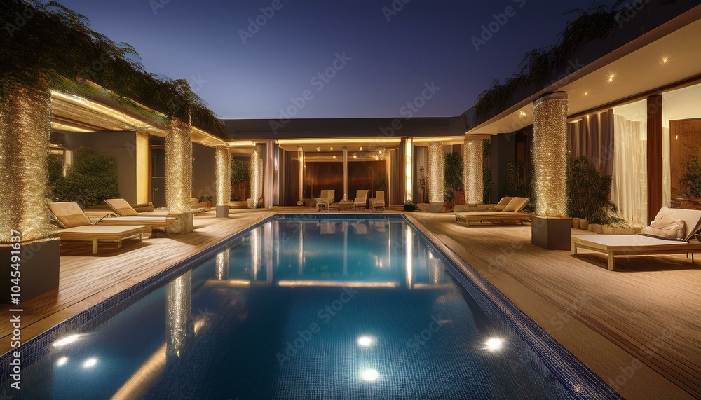 Luxurious 5-star ultra-luxury hotel pool Luxurious 5-star ultra-luxury hotel pool