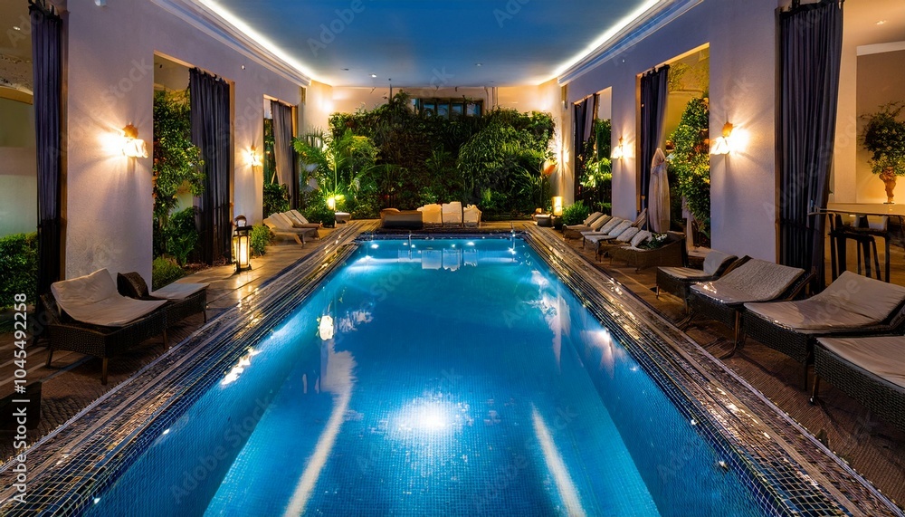 Obraz premium Luxurious 5-star ultra-luxury hotel pool