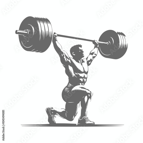 A powerful bodybuilder lifting a massive barbell loaded with heavy weights.