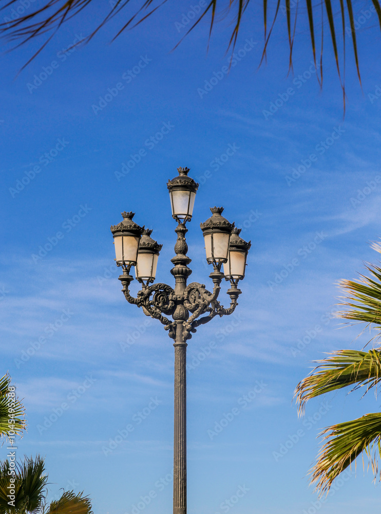 Cast iron street lights in the Spanish city of Cadiz.
Cast iron street lights in the Spanish city of Cadiz.