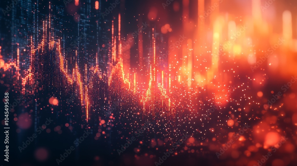 Fototapeta premium Minimalist Financial Graphs with Exploding Colors