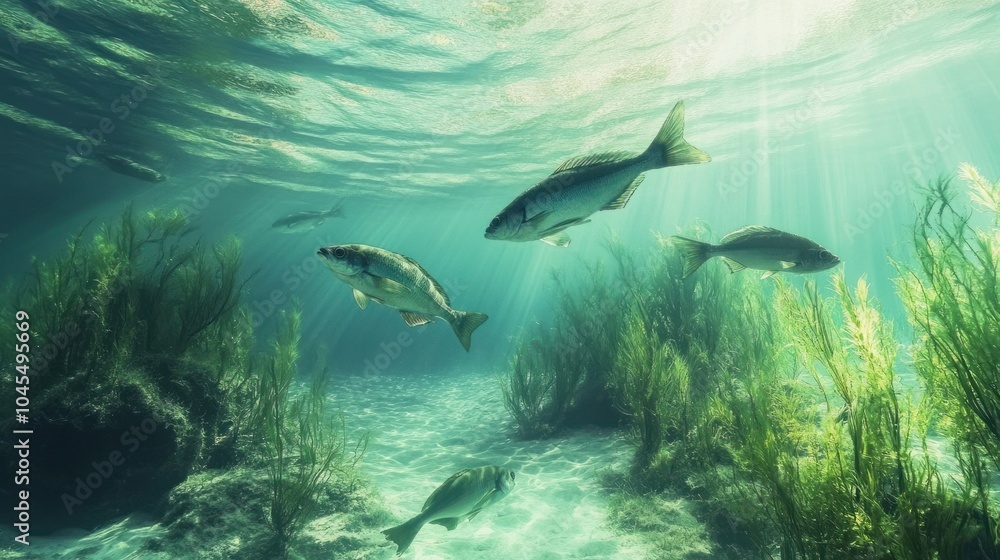 Fototapeta premium Marine ecosystem protection measures taken to ensure the health of fish habitats.
